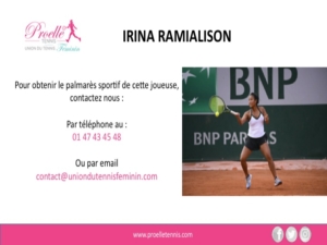 Irina Ramialison Woman Tennis Pro